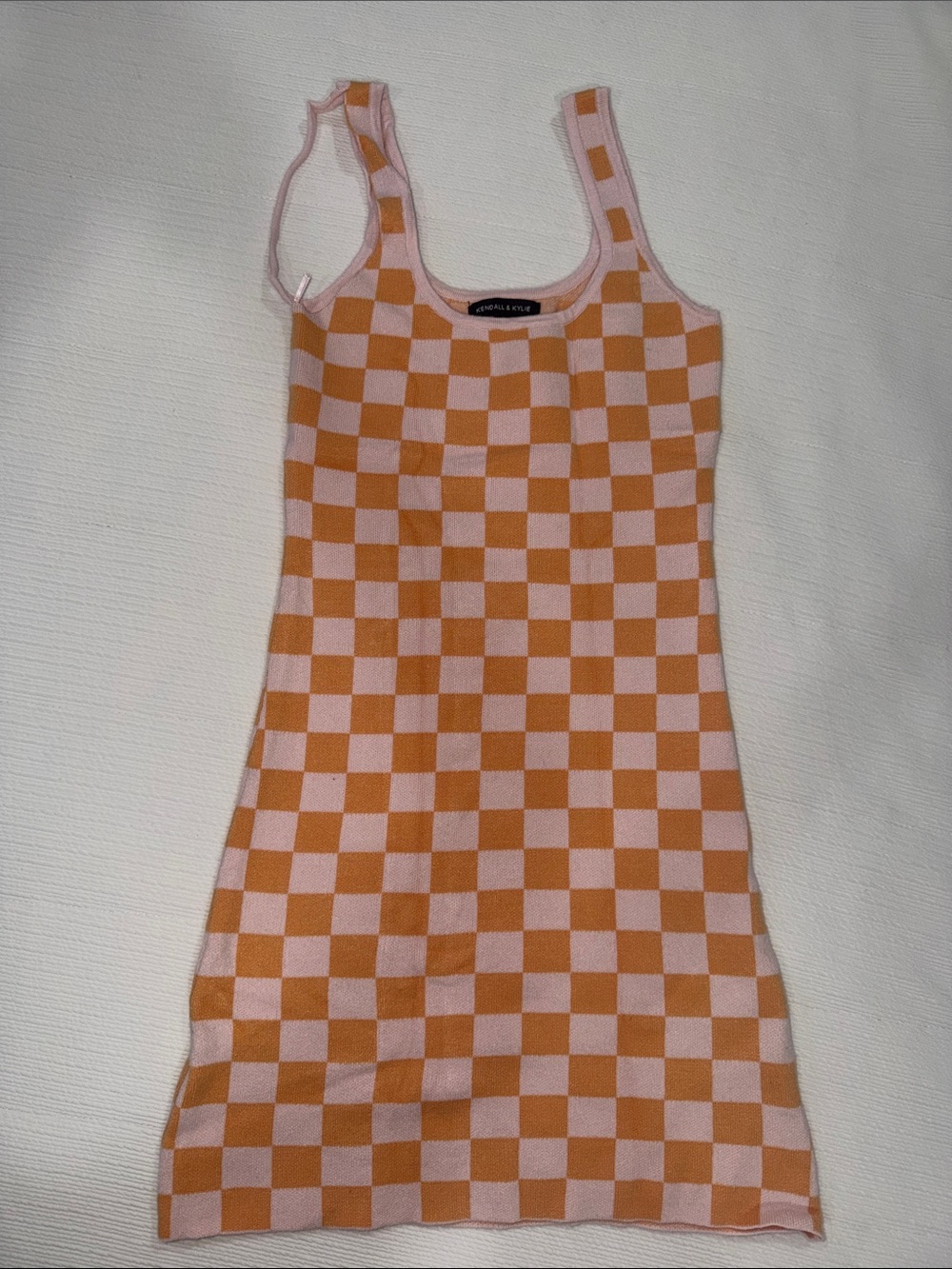 Kendall & Kylie Pink and Orange Checker Dress size XS